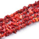 Chips stone kralen ± 5x8mm Red coral - Siam red